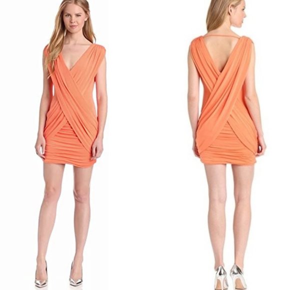 SOLD | 🔥SALE🔥 BCBGMaxAzria Alondra Melon Bodycon Mini Dress - Picture 16 of 16